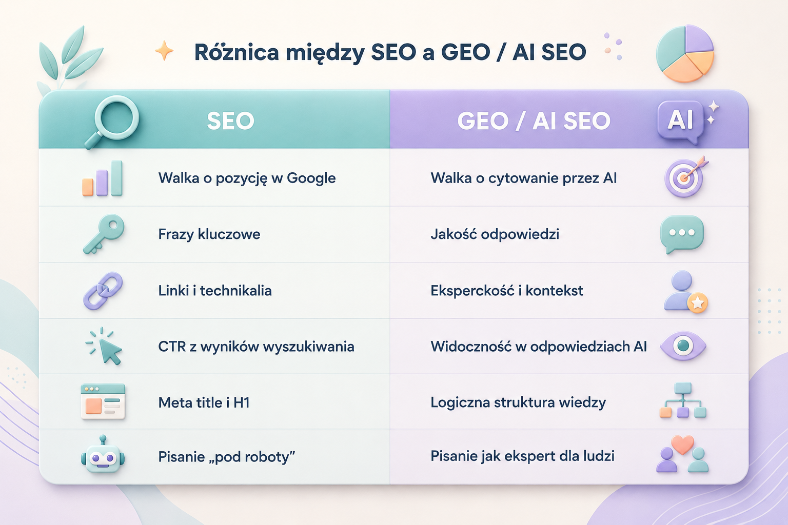 Roznica miedzy SEO a GEO AI SEO_KeyK Project_agencja marketingowa trojmiasto